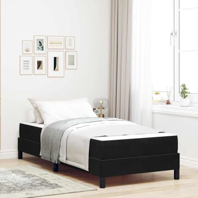 vidaXL Boxspringbed met matras Zwart 90 x 190 cm Stof