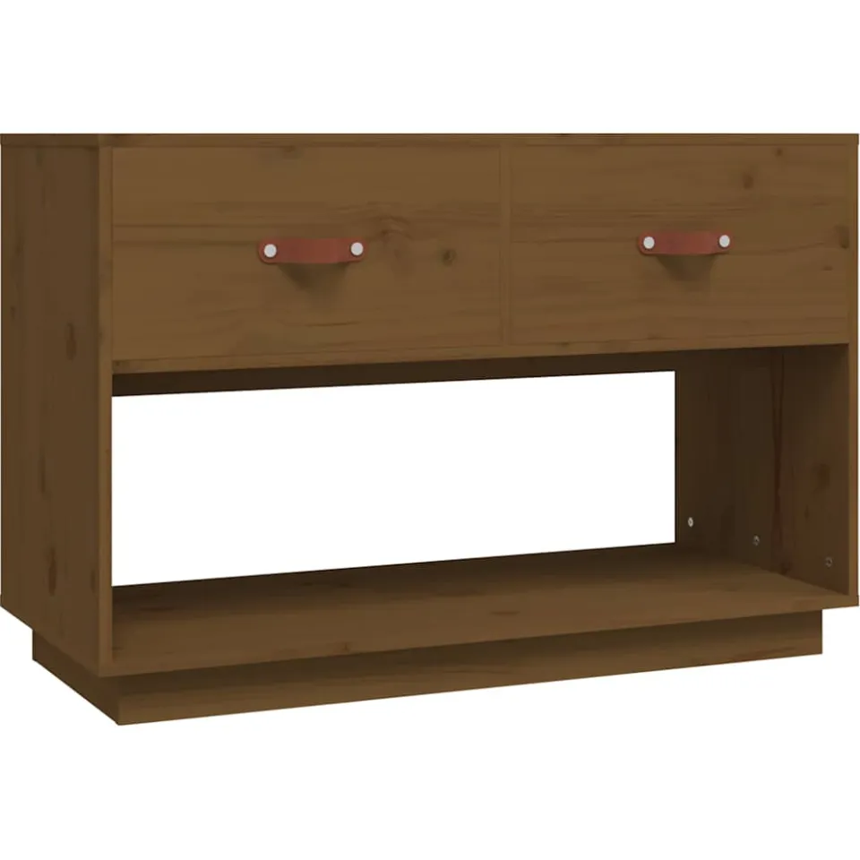 vidaXL Tv-meubel 90x40x60 cm massief grenenhout honingbruin