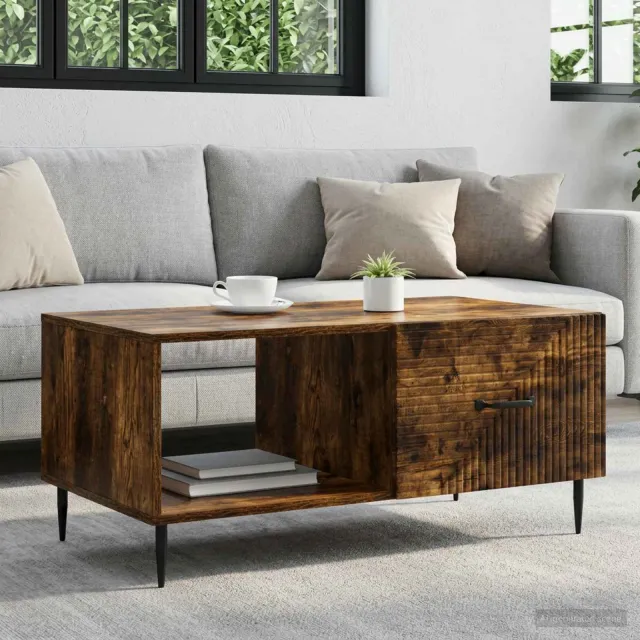 vidaXL Salontafel Gerookt eiken 90 x 50 x 40 cm Bewerkt hout Bruin
