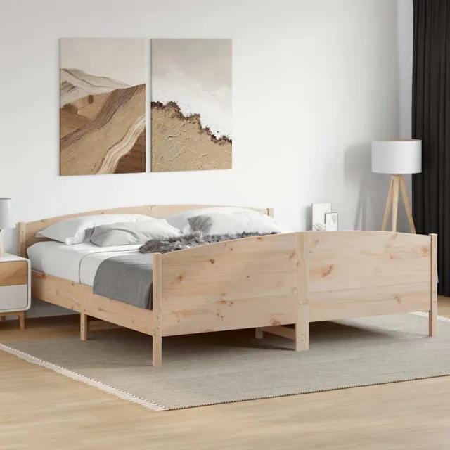vidaXL Bedframe zonder matras massief grenenhout 180x200 cm Bruin