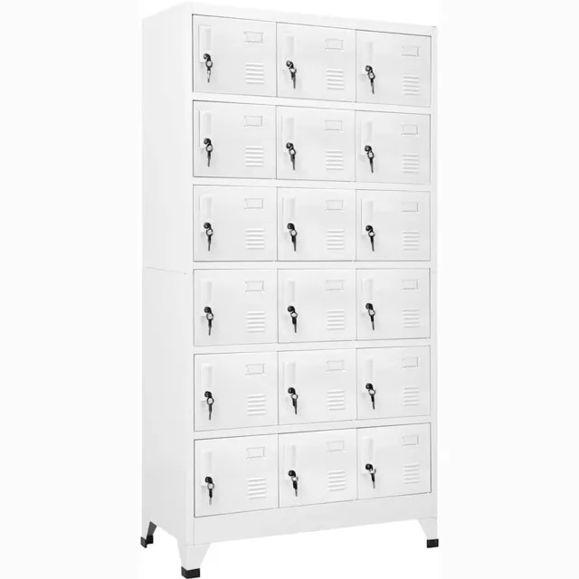 vidaXL Lockerkast - met - 18 - vakken - 90x40x180 - cm - metaal grijs
