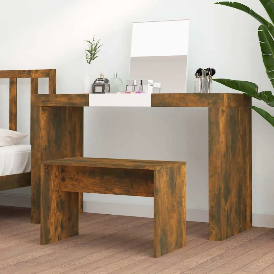 vidaXL Kaptafelkruk 70x35x45 cm bewerkt hout gerookt eikenkleurig, foto 2