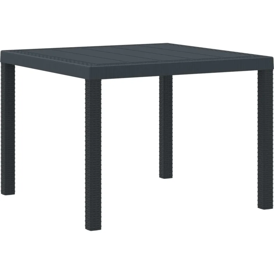 vidaXL Tuinstafel Antraciet 100 x 100 x 73 cm poly rattan, foto 2