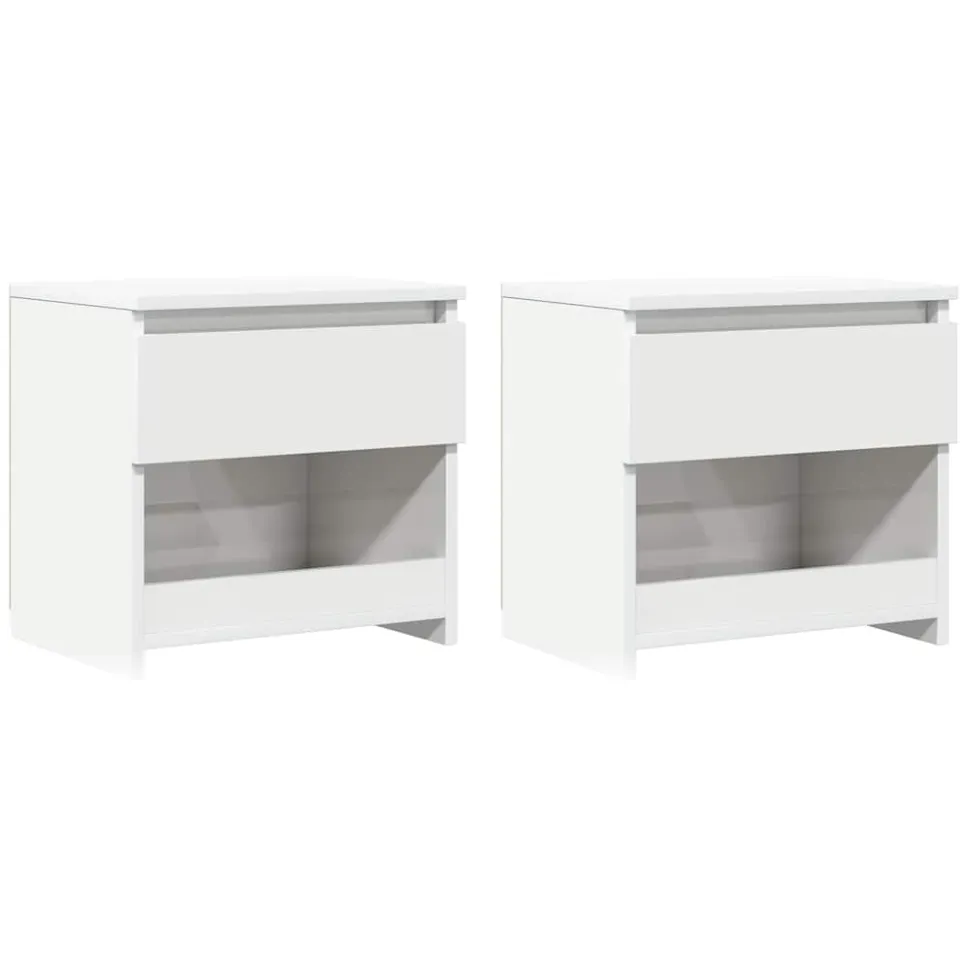 vidaXL Nachtkastjes 2 st 40x30x39 cm bewerkt hout hoogglans wit