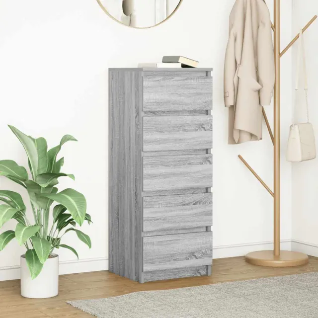 vidaXL Dressoir met lades 37,5x35x99 cm spaanplaat grijs Sonoma, foto 2