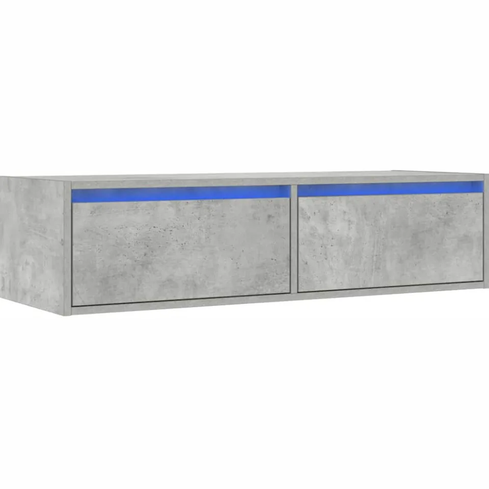 vidaXL Tv-meubel met LED-verlichting 100X35,5x25 cm betongrijs
