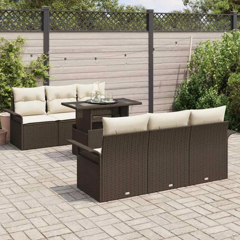 vidaXL Tuin Sofa Set 7 st Bruin [Synthetisch]: Poly Rattan, foto 3