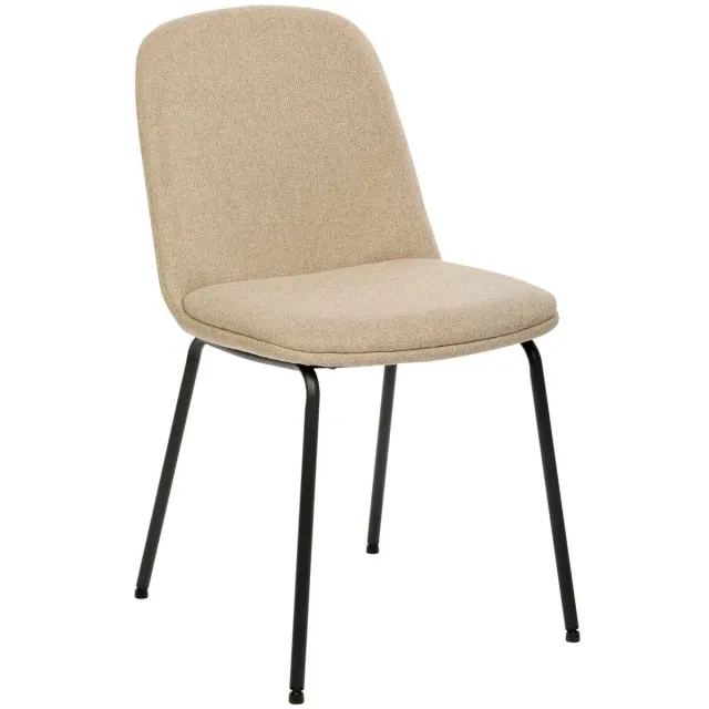 Atmosphera Créateur d'intérieur® Moderne stoel van stof met stalen onderstel NEORA Beige