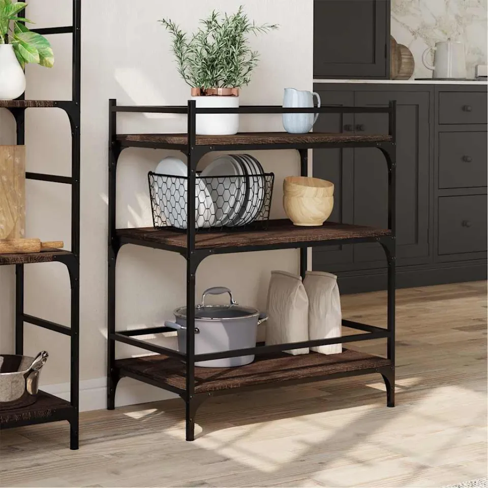 vidaXL Keukentrolley 65x40x86,5 cm bewerkt hout bruin eikenkleurig, foto 4
