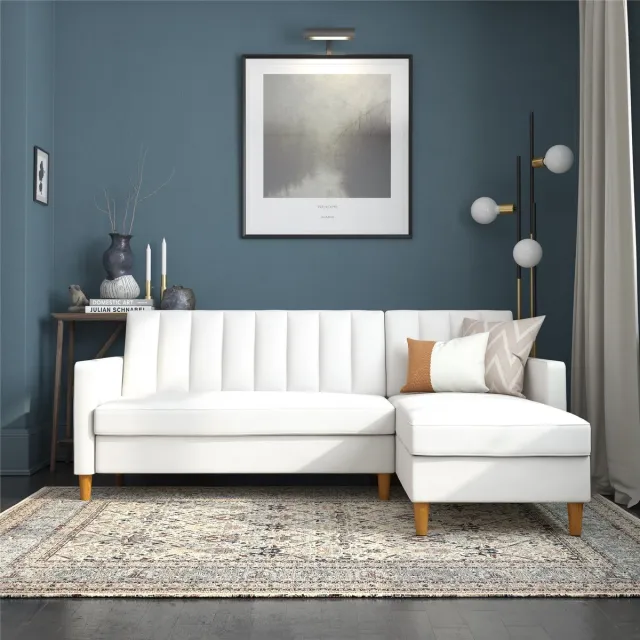 Notio Living Celine-Slaapbank - Wit Kunstleer Grijs
