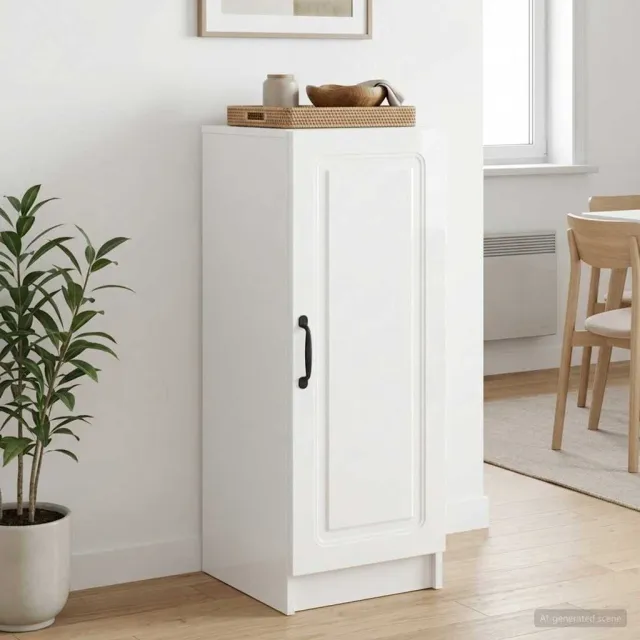 vidaXL Dressoir Hoogglans Wit 33 x 34,5 x 87 cm Bewerkt hout, foto 2