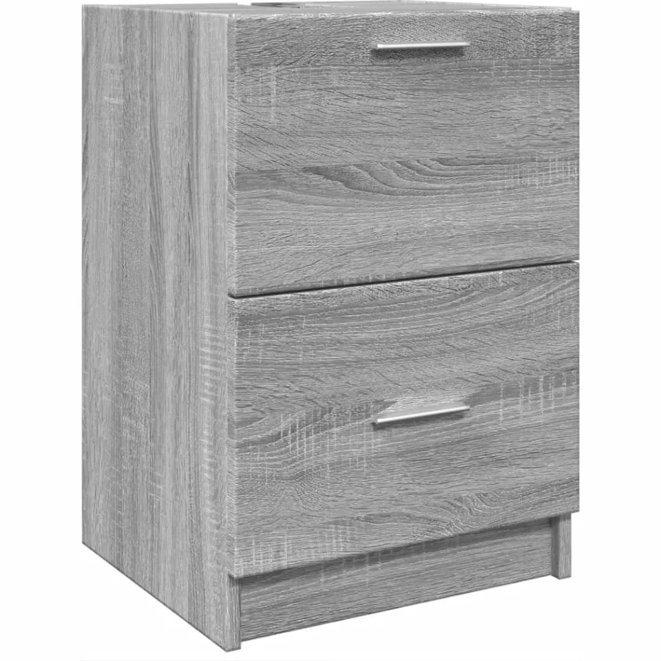 vidaXL Wastafelkast 40x37x59 cm bewerkt hout grijs sonoma eikenkleurig