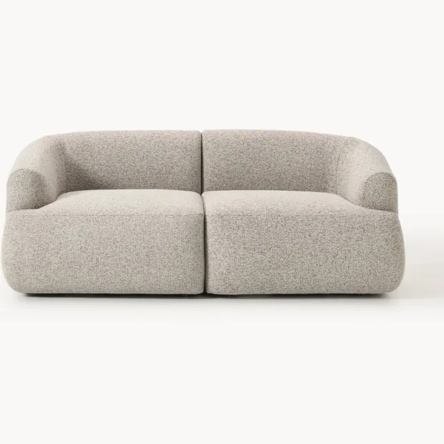 Westwing Collection Modulaire bouclé bank Sofia (2-zits) beige