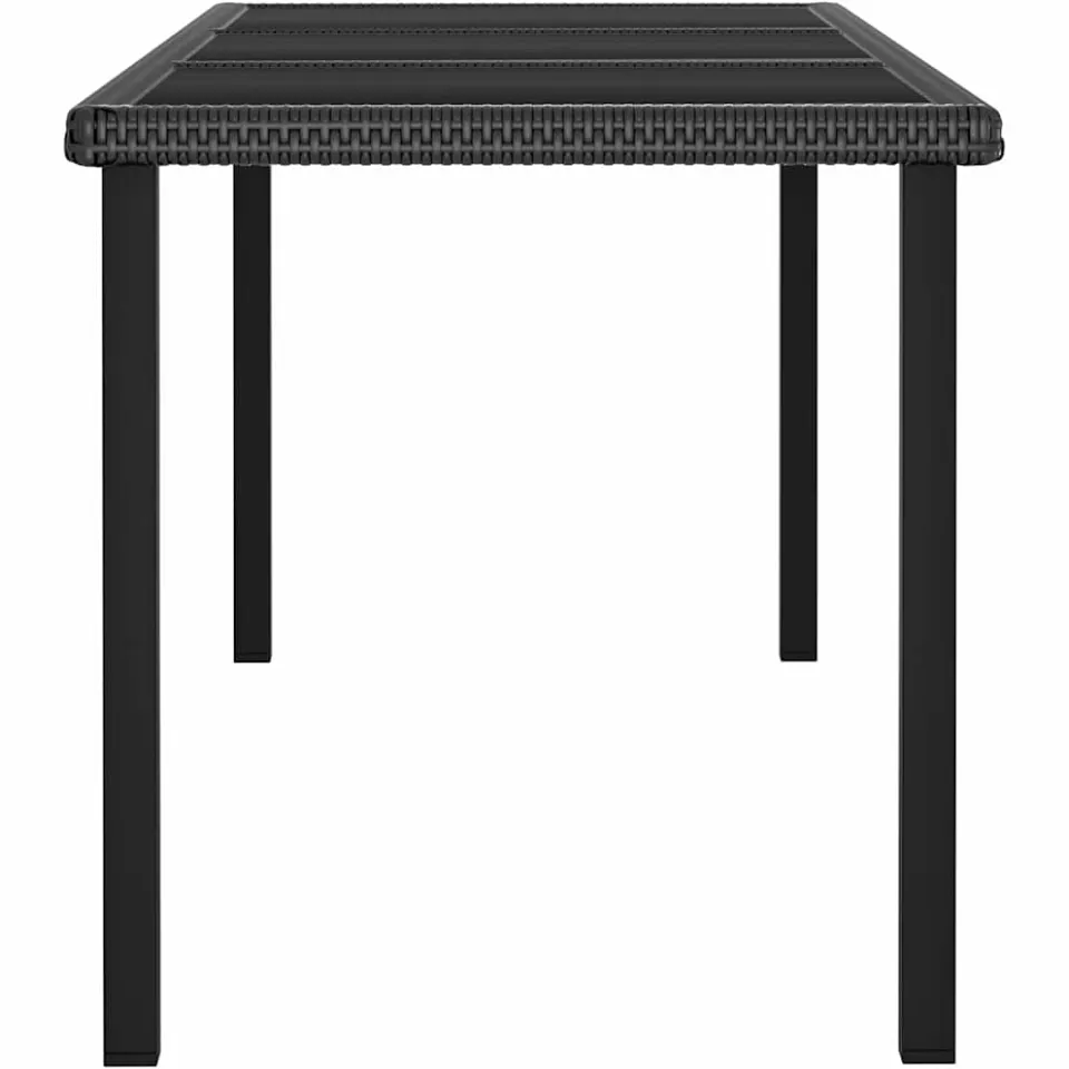 vidaXL Tuintafel 180x70x73 cm poly rattan zwart, foto 2