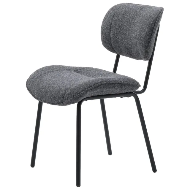 Nest of Nora Set van 2 - Nest of Nora Eetkamerstoelen Kylo - Bouclé - Donkergrijs