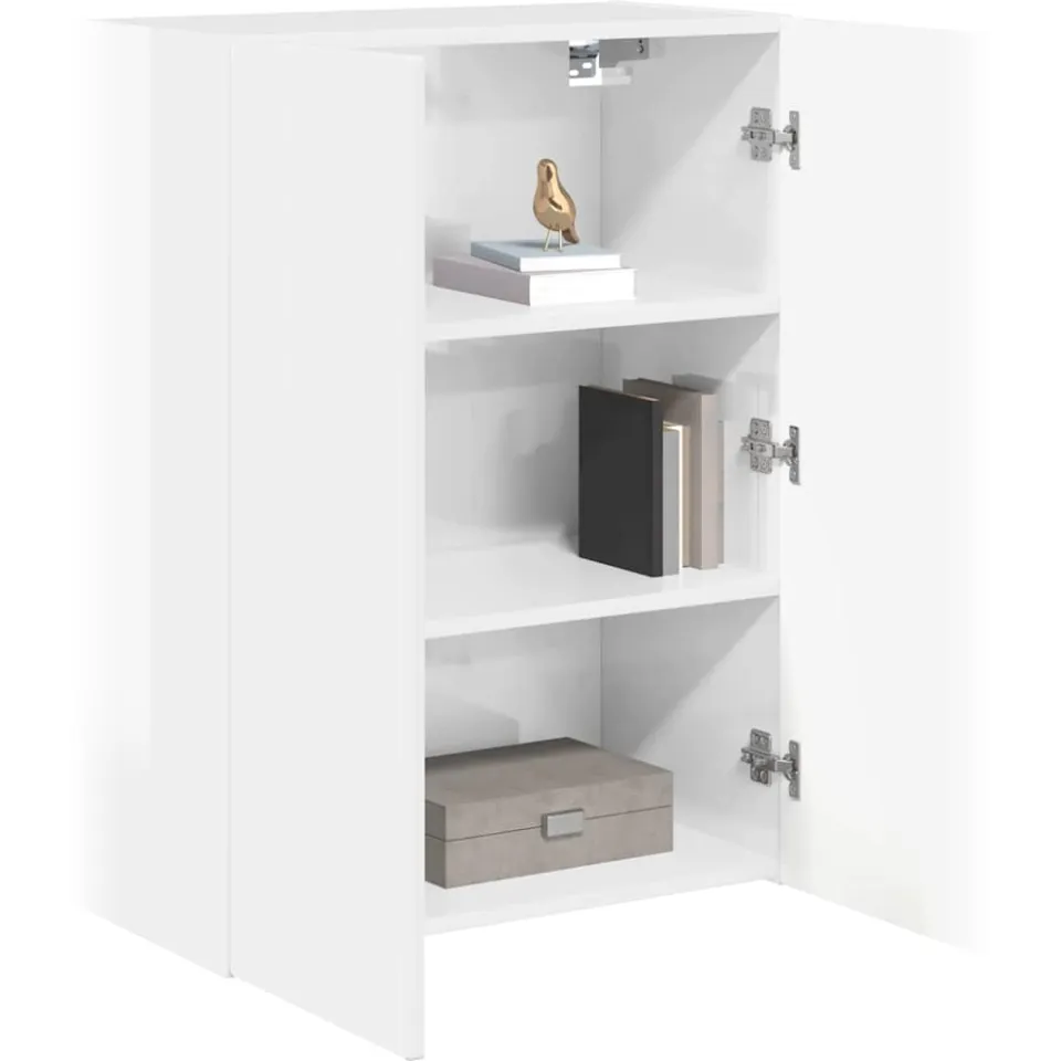 vidaXL TV-wandkast 59,5 x 31 x 80 cm Hoogglans wit Bewerkt hout