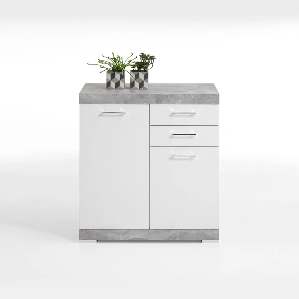 Opbergkast Hermes Beton 80x50x90 cm - 2 grijs | wit, foto 3