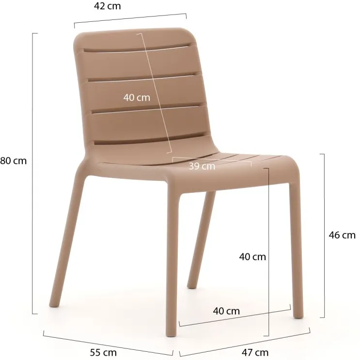 Forza Furniture Forza Narni/ROUGH-K ø115cm dining tuinset 5-delig stapelbaar, foto 3