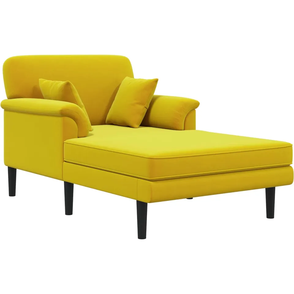 vidaXL Chaise longue Geel fluweel