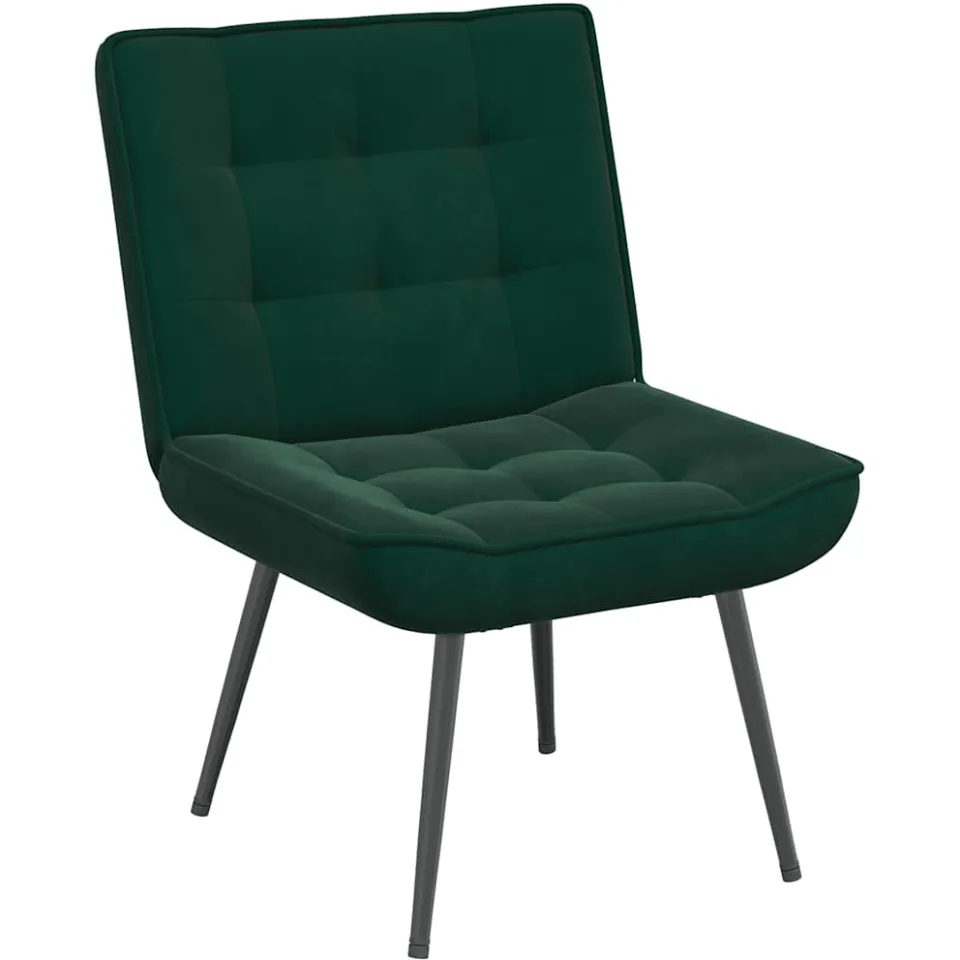 vidaXL Relaxstoel met voetenbank fluweel donkergroen groen, foto 3