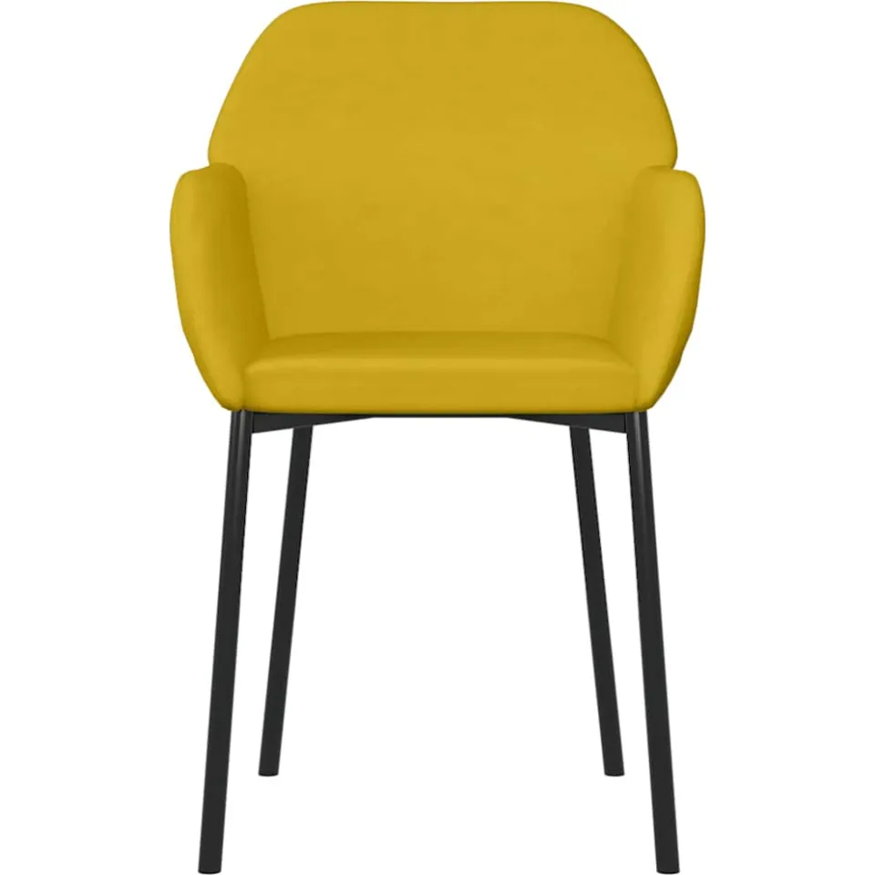 vidaXL Eetkamerstoelen 2 st fluweel geel, foto 4