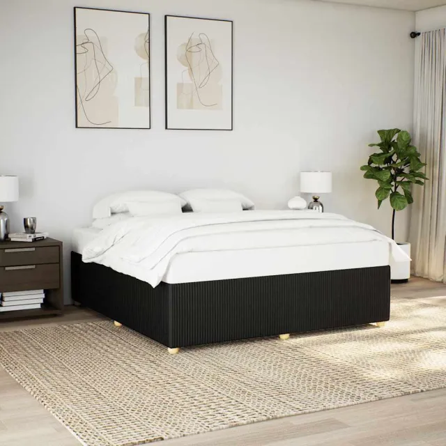 vidaXL Bedframe zonder matras stof zwart 200x200 cm