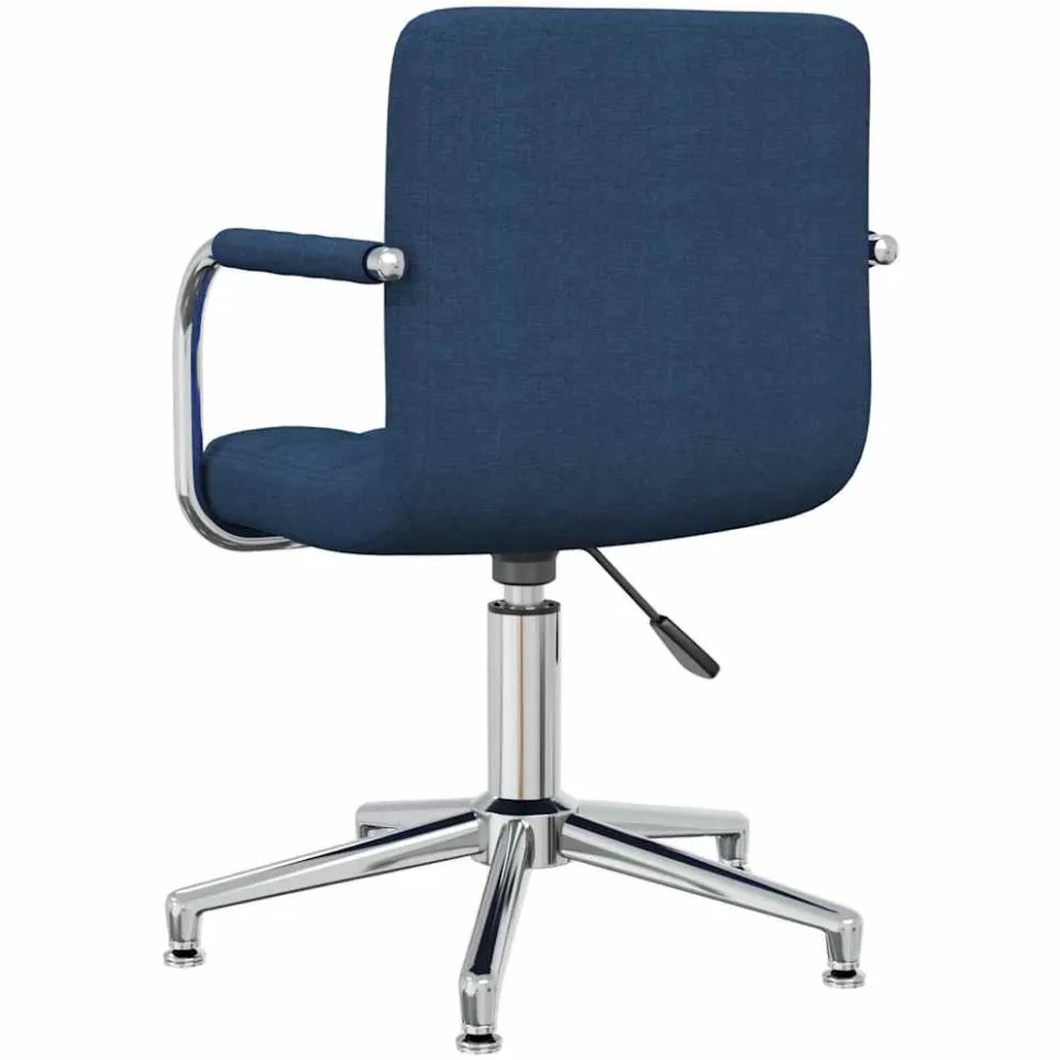 vidaXL Eetkamerstoel draaibaar stof blauw, foto 3