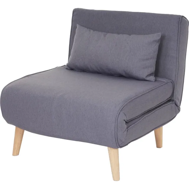 MCW Slaapbank MCW-D35, functionele slaapbank inklapbare fauteuil relaxfauteuil jeugdfauteuil fauteuil, stof/textiel ~ lichtgrijs