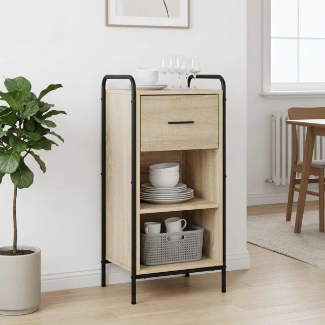 vidaXL Dressoir Sonoma Eiken 97 x 33 x 81 cm Bewerkt hout Bruin