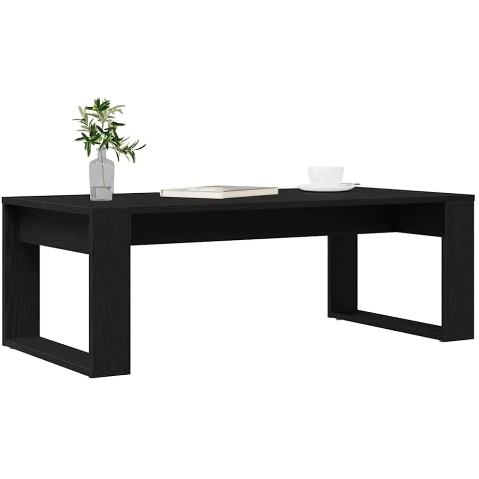 vidaXL Salontafel Zwart Eiken 102 x 50 x 35 cm Bewerkt hout