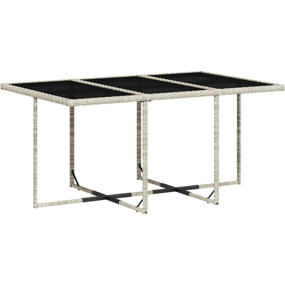 vidaXL 11-delige Tuinset met kussens poly rattan lichtgrijs
