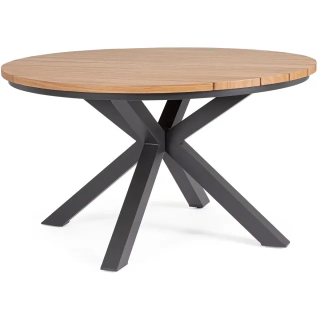 Bolzano Zefiro - Tuineettafel - Rond - Ø130 cm - Antraciet aluminium