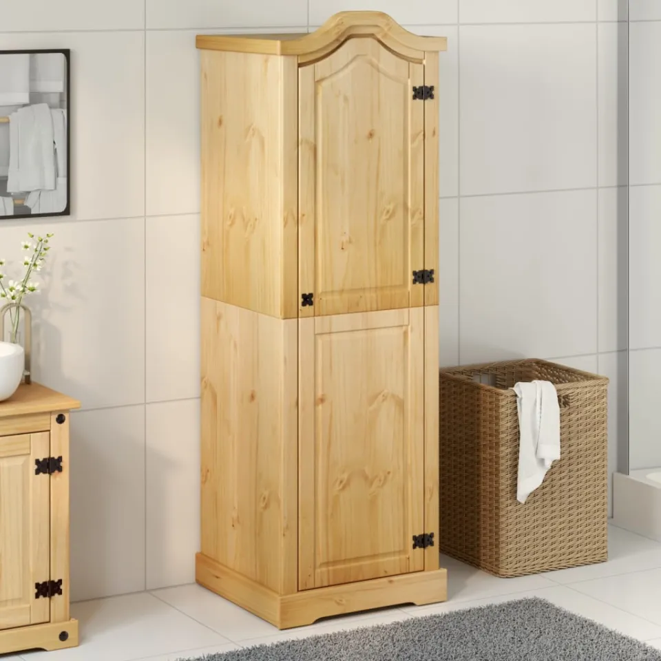 vidaXL Kledingkast Corona 55x52x170 cm massief grenenhout bruin, foto 2