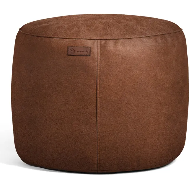 Casacomfy Modipouf - Poef / Hocker - Rond - Lederlook - Ø 45 cm - Bruin
