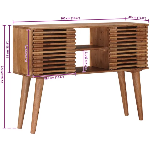 vidaXL Handgemaakte - Salontafel - Teak - bruin - 100 - x - 30 - x - 75 - cm Teakbruin