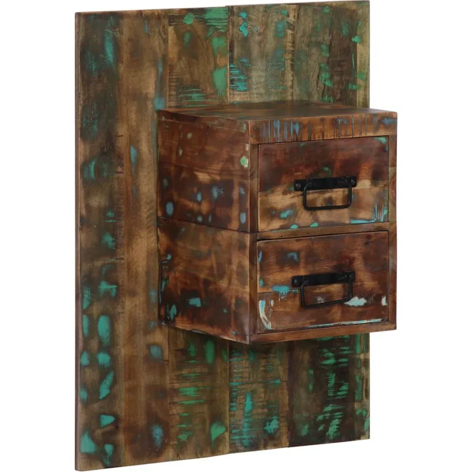 vidaXL Nachtkastje 60x32x80 cm massief gerecycled hout meerkleurig