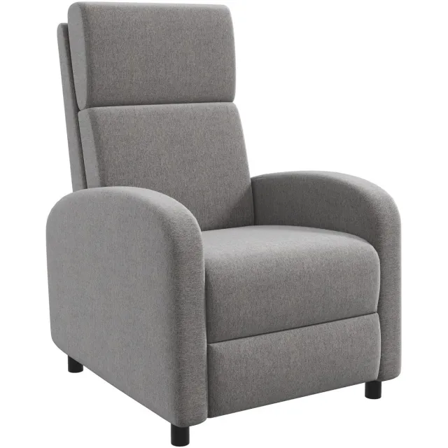 YYchan Relaxfauteuil - Ligfunctie - Comfortabele Relaxstoel - Linnen - Max. 120 kg - 160 Graden Verstelbaar - Grijs