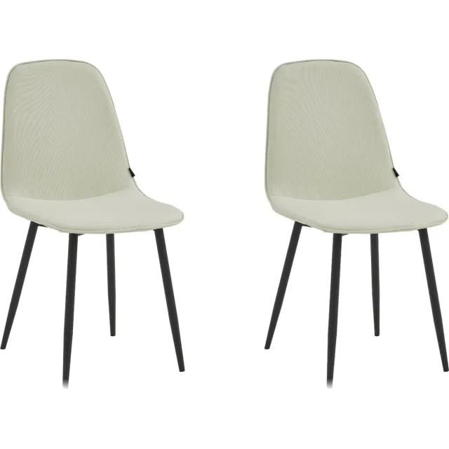 Colenis Milou Eetkamerstoelen - Set Van 2 - Licht Beige - Linnen Stof - Industrieel - Stoelen