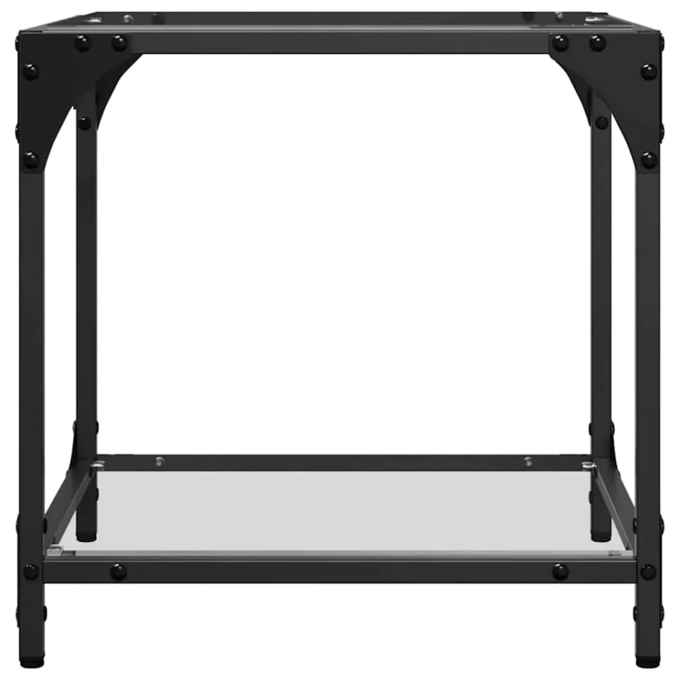 vidaXL Salontafels 2 st met transparant glazen blad 40x40x40 cm staal Transparent