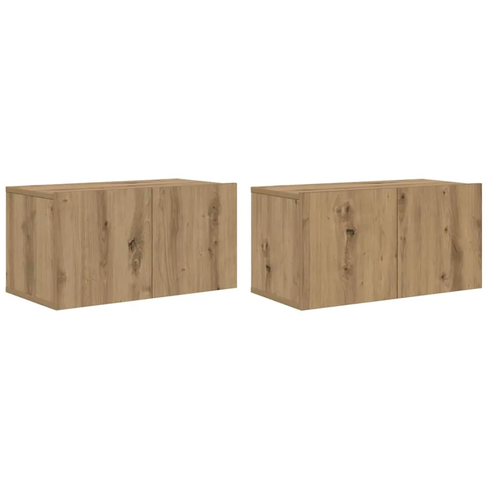 vidaXL Tv-meubelset 2 st Bruin Bewerkt hout, foto 3