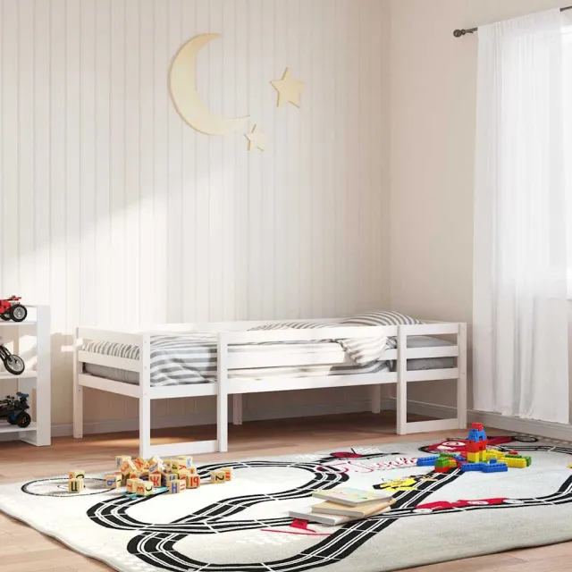 vidaXL Kinderbedframe massief grenenhout wit 75x190 cm