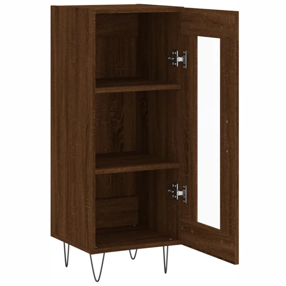 vidaXL Dressoir 34,5x34x90 cm bewerkt hout bruin eikenkleur, foto 4