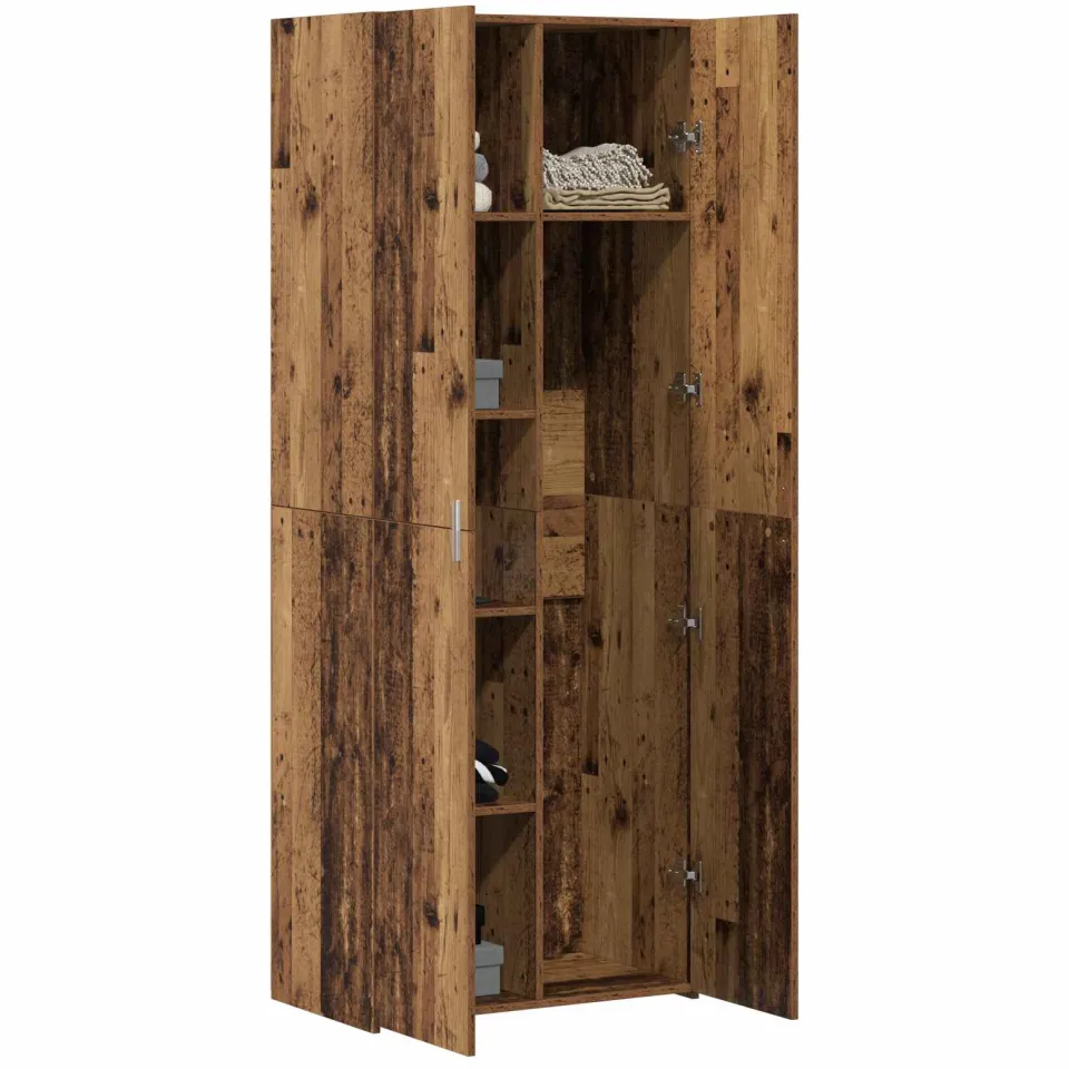 vidaXL Hoge kast Oudhout 70 x 42,5 x 185 cm Bruin