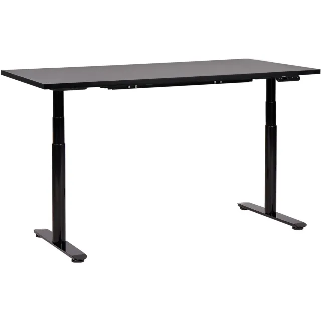 Beliani DESTINAS - Elektrisch Verstelbaar bureau - Zwart - 160 cm - MDF