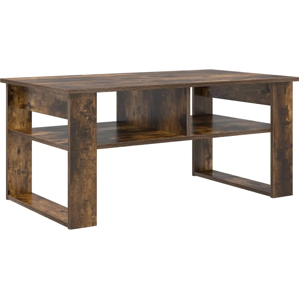 vidaXL Salontafel Gerookt eiken 96 x 54 x 44 cm Bewerkt hout, foto 3