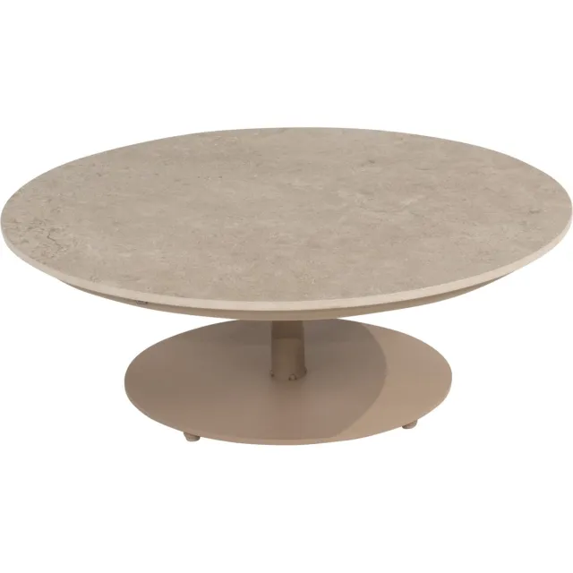 4 Seasons Outdoor Boaz Keramiek Salontafel Latte - Ø80 cm Bruin / Latte, Taupe
