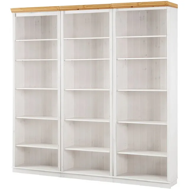 Notio Living Anita- Boekenkast in klassiek landhuisdesign van grenenhoutK WH Wit