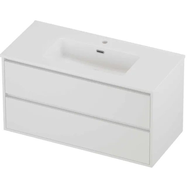 Proline Tribute Badmeubelset Porselein Elegant 1 Gat 100x46x54 cm Glans Wit Mat White Mat Wit