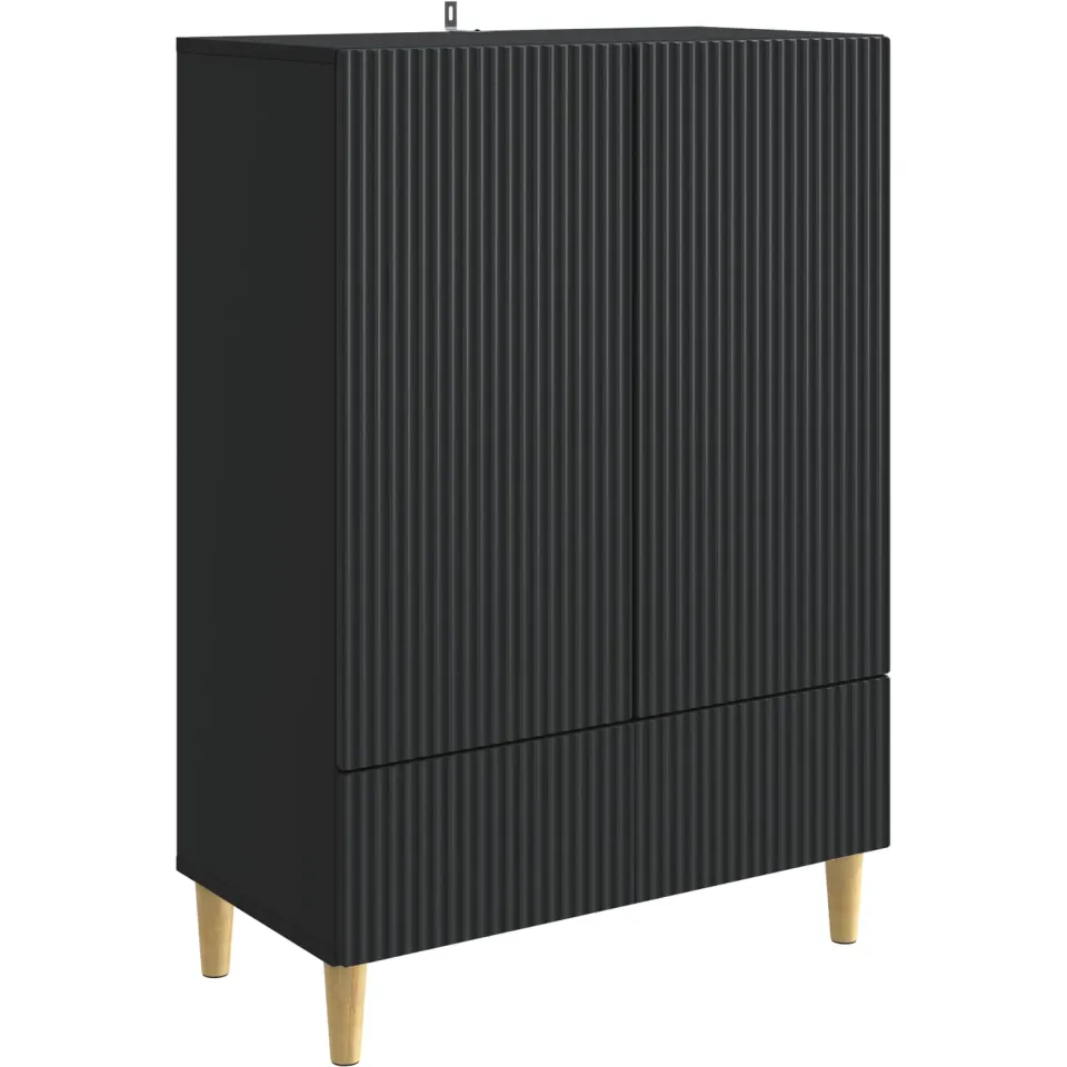 vidaXL Dressoir met lade Zwart 66 x 34,5 x 95 cm Bewerkt hout