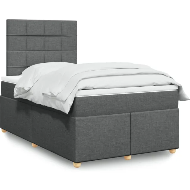 vidaXL Boxspring met matras stof donkergrijs 120x190 cm grijs
